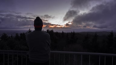 Szymon standing back and watching the sunrise