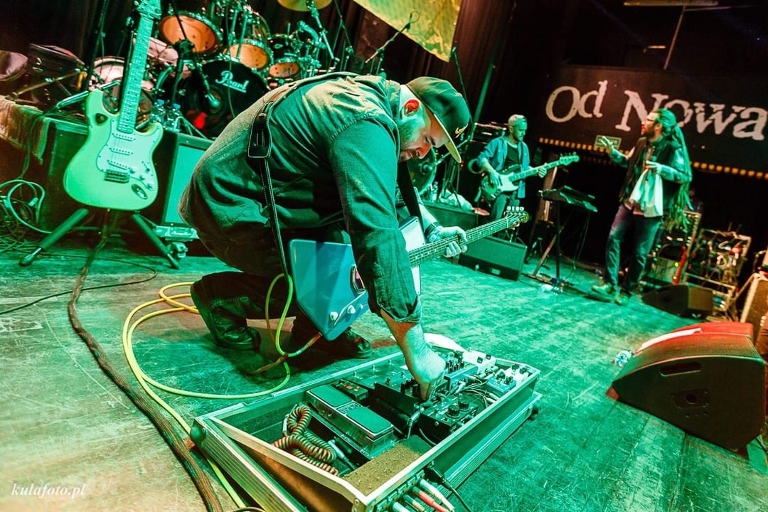 Szymon performing on stage